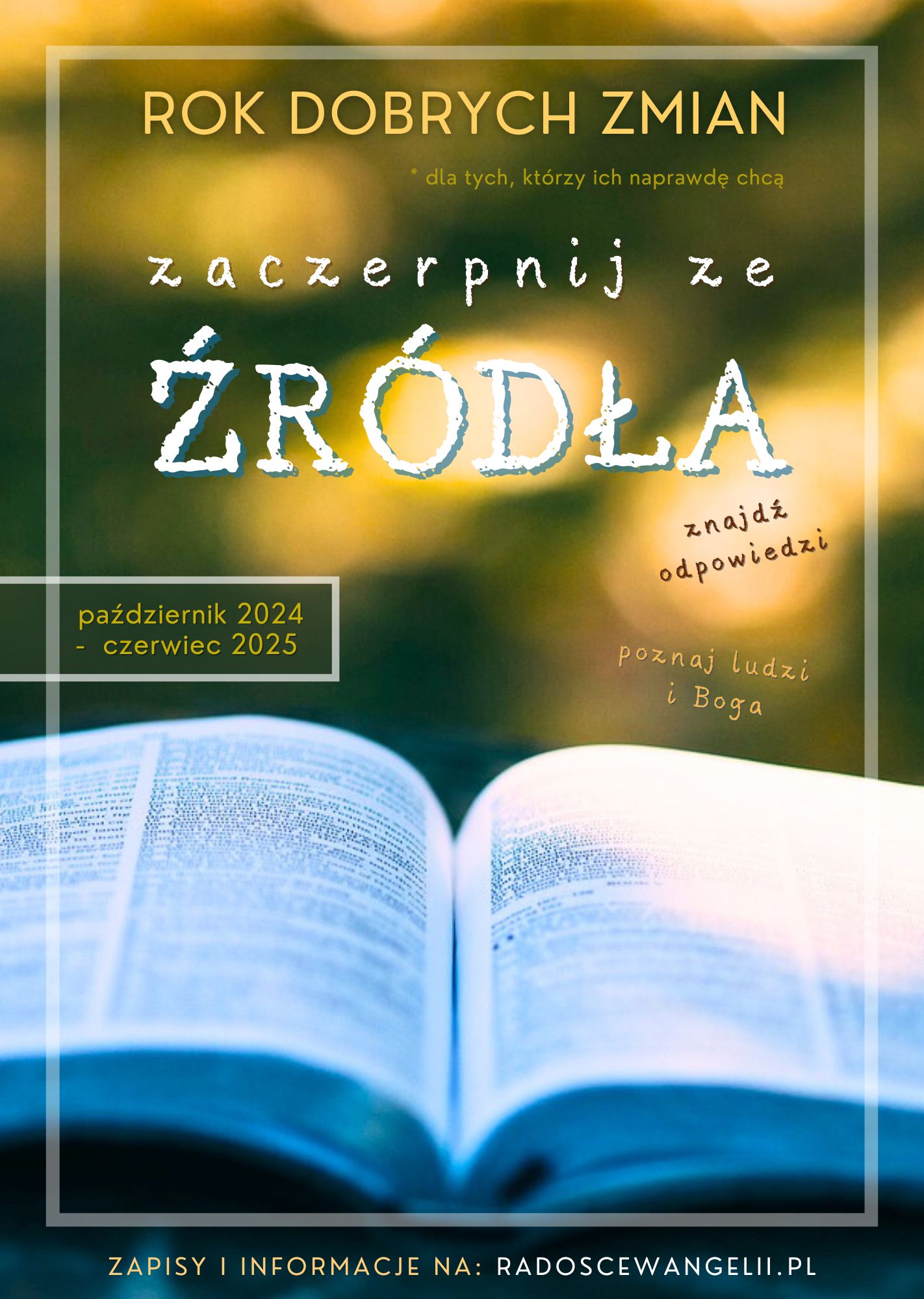 Formacja roczna “Zaczerpnij ze Źródła” – Warszawa – 10.2024-06.2025